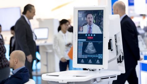 Image: Telemedicine application on an ultrasound device; Copyright: Messe Düsseldorf